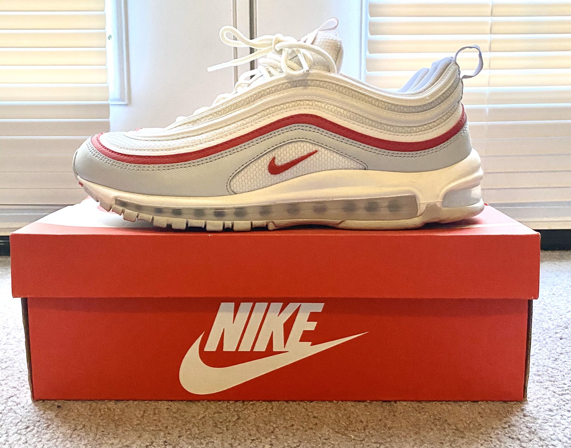 NIKE AIR MAX 97 (RED & WHITE) MEN 10.5