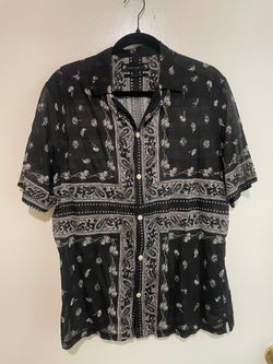 All Saints size medium sheer button up shirt