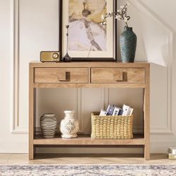 40 Inch Narrow Entryway Table Console Table with Drawers, Tables Behind Couch Table
