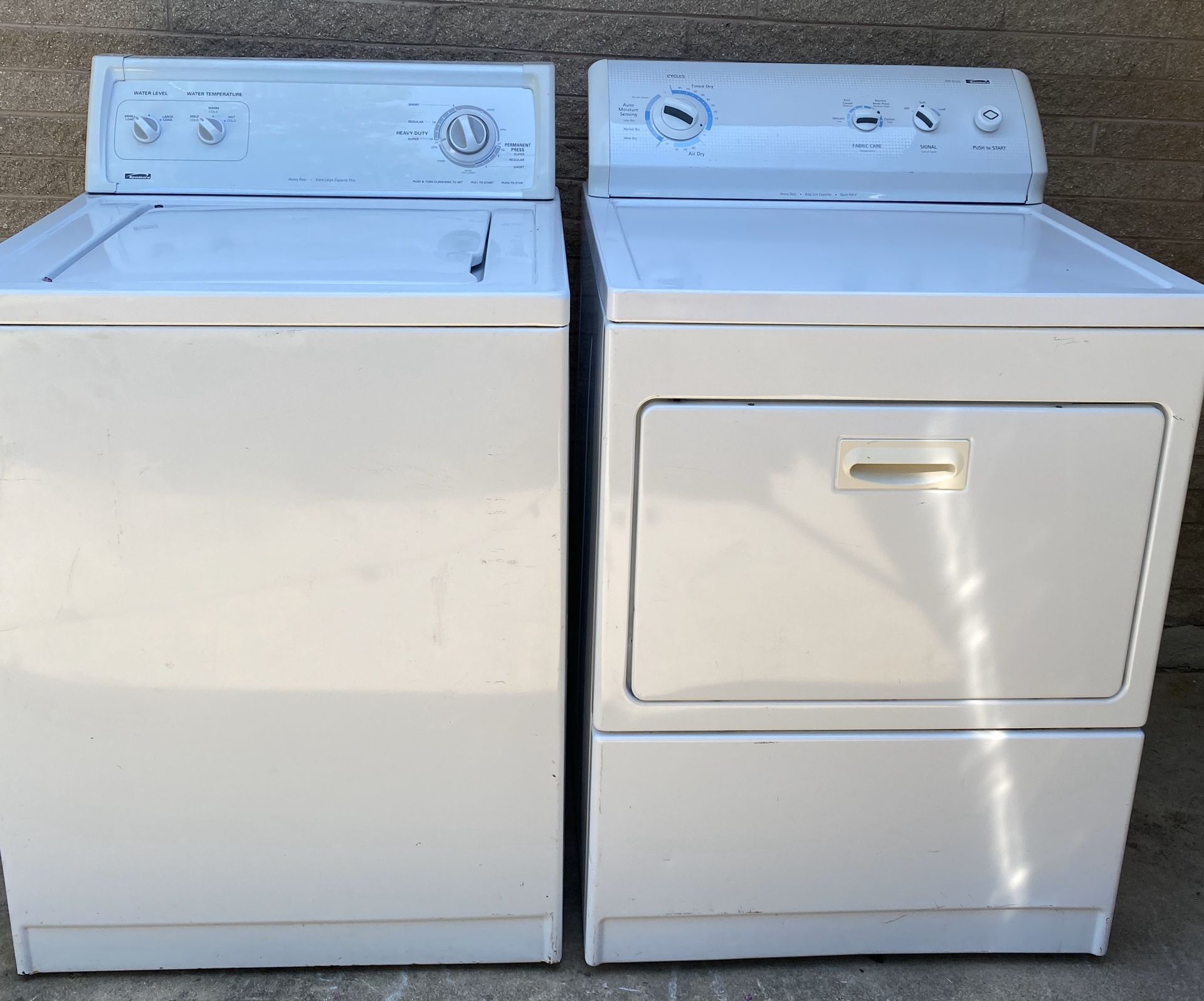 KENMORE WASHER AND DRYER