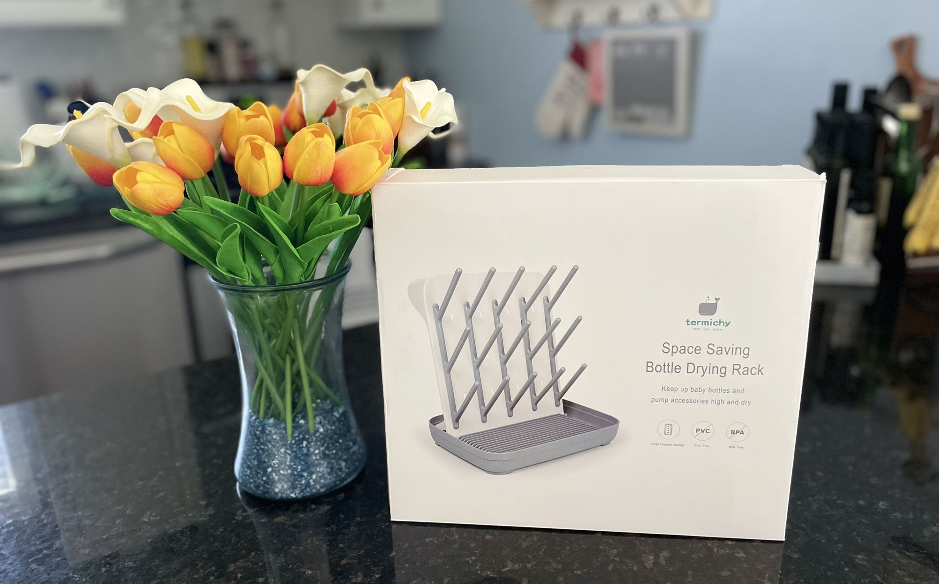 Baby Bottle Drying Rack: Large Vertical Bottle Dryer Rack Holder - Space Saving Standing Drying Rack for Baby Bottles and Pump Part Cleaning