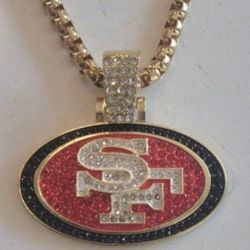 49ers Bling Logo Pendant with chain