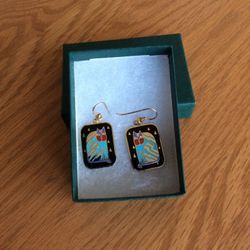 Laurel Burch Fantasticat earrings