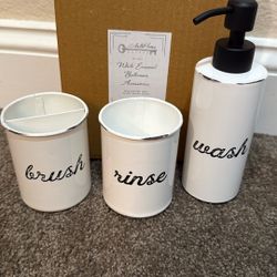 White Enamel Bathroom Set