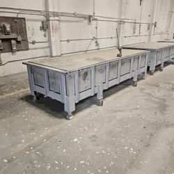 Several granite surface plate tables