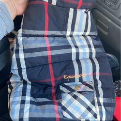 Plaid Dog Cold Weather Coats Size Large