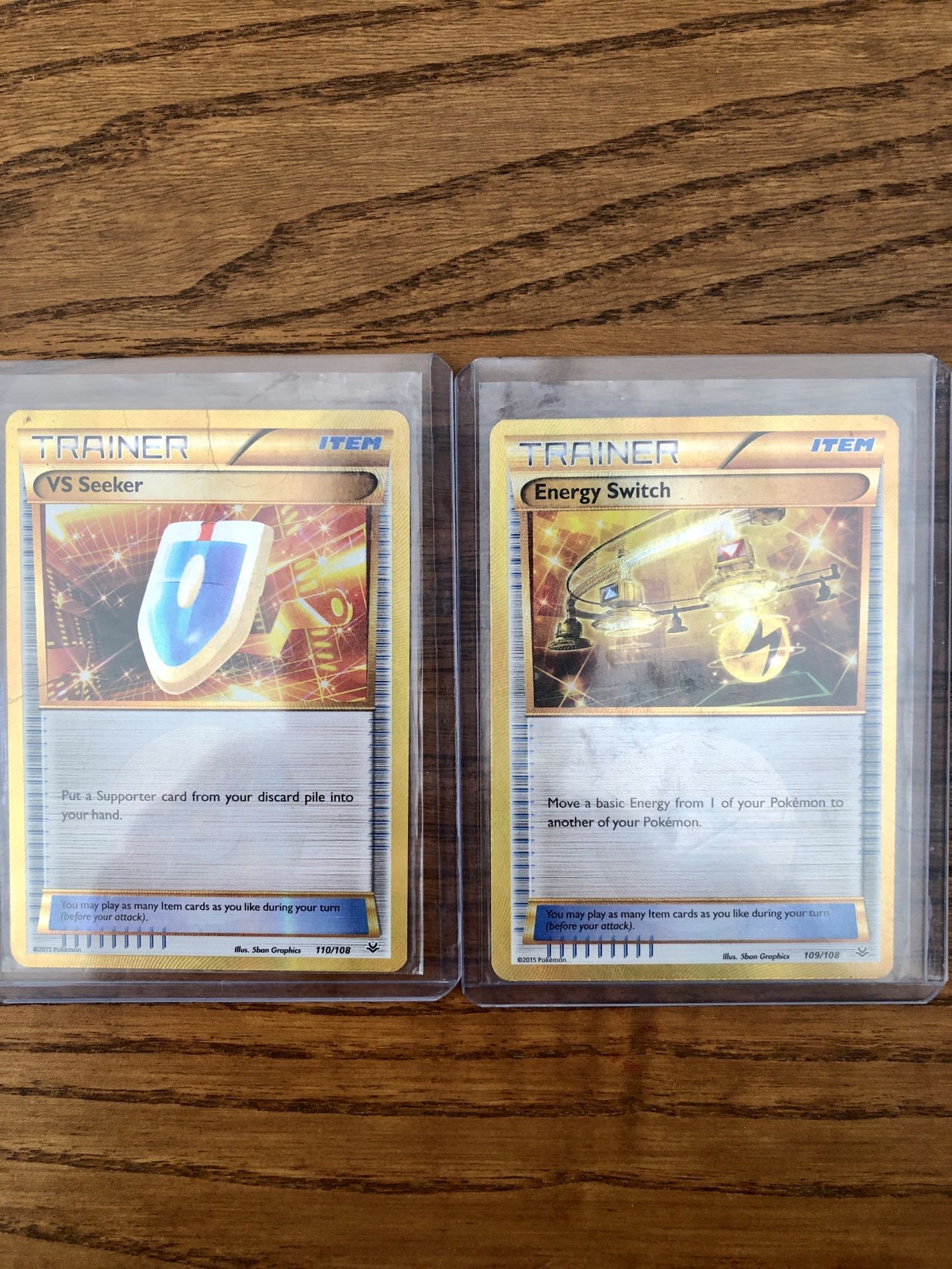 Pokémon VS Seeker secret rare 110/108 and Energy Switch Secret Rare 109/108