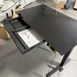 40 inch Black Glass Standing Desk