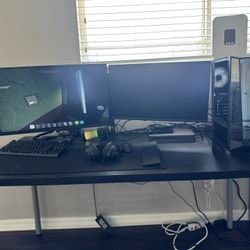 ‼️NEED GONE ASAP‼️Full Gaming PC Setup – RTX 4060 OC, Dual Pixio Monitors