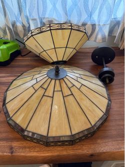 2 Stained Glass Ceiling Lights