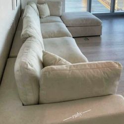 Brand New | İvory Savesto 5 Piece Sectional Couch With Chaise| U Shape Living Room Sofa @ Fastest Delivery 🚚