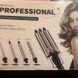 Beautiful Professional Interchangeable Curling Wand Set