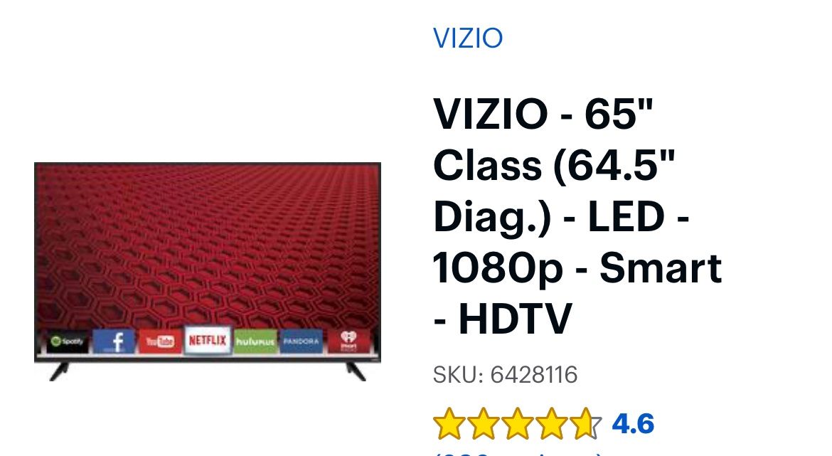 VIZIO - 65" Class (64.5" Diag.) - LED - 1080p - Smart - HDTV