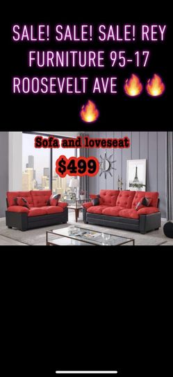 Sofa and loveseat red color