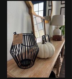 Black Metal Candle Lantern Home Decor
