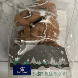 TOP PAW Slippers SHERPA Bear BOOTIES for Dogs SHOES Size XL