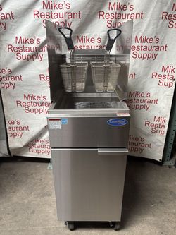 35 LB Deep Fryer Nat Gas Heavy Duty Burners Energy Star Natural Gas Atosa ATFS-35ES #3375 Freidora Equipo de Restaurante de Cocina