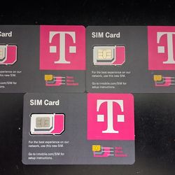 (3) New T-Mobile SIM Cards Active Through 4/30/2026!!!