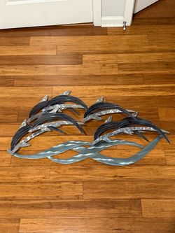 Metal Dolphin Pod Wall Art Sculpture 39 x17 inches