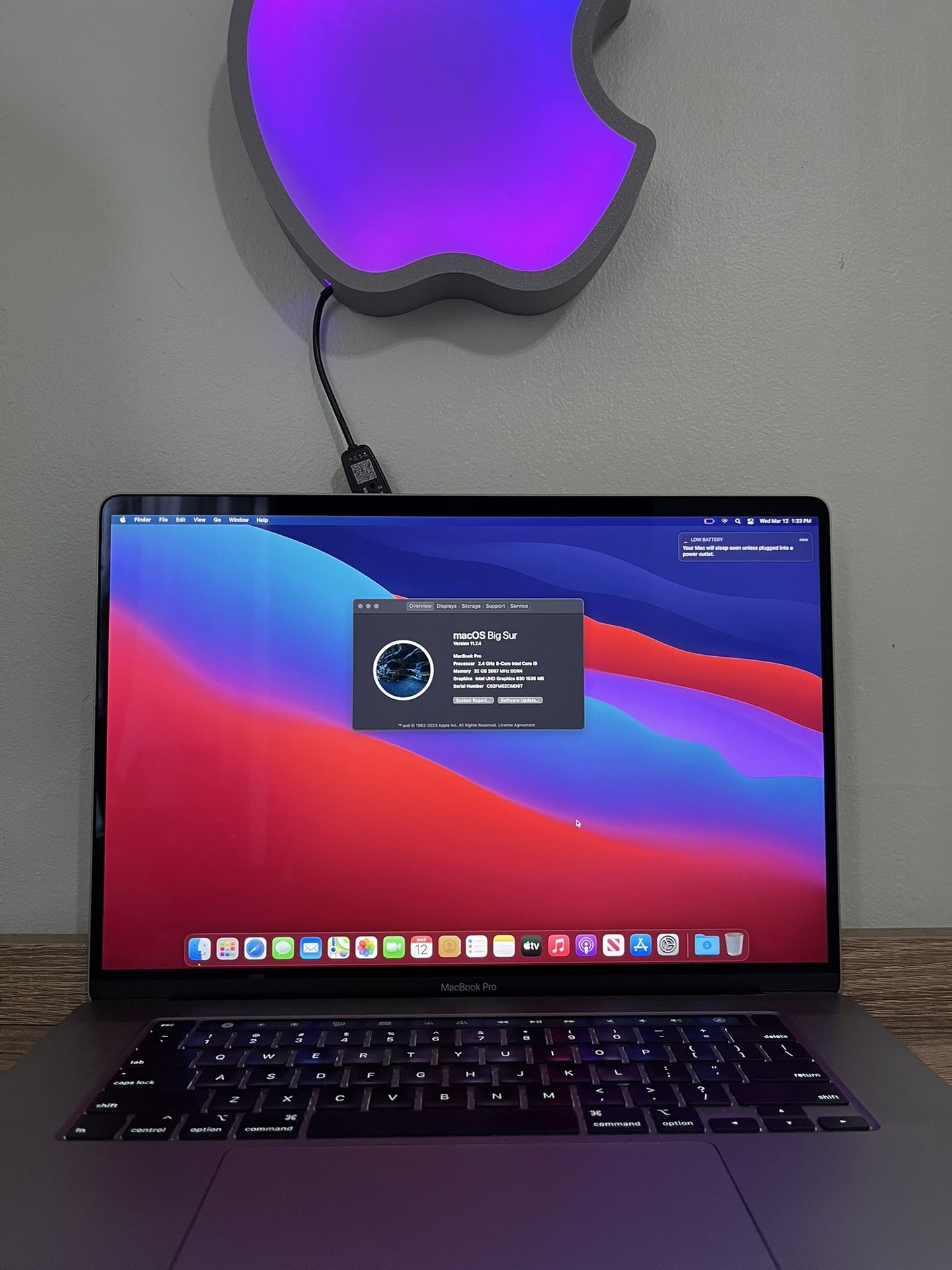 MACBOOK PRO 16” (2019) 32GB RAM 1TB/1000GB SSD WITH CHARGER LIKE