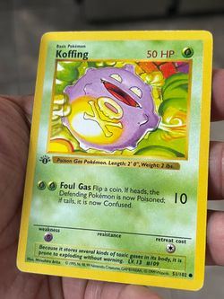 Pokémon TCG WOTC Koffing Base Set Shadowless 1st Edition vintage 1999 051/102 LP