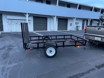 5 X 8 Single Axle Small Utility Trailer Gate Steel Frame Black