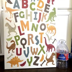 Large Canvas dinosaur Alphabet Decor 