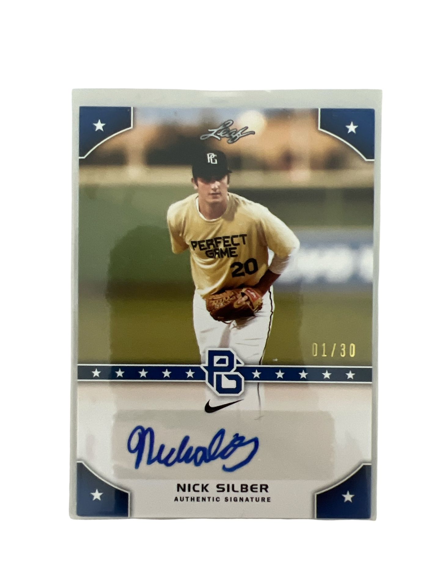 2015 Leaf Perfect Game National Showcase Autographs Blue Nick Silber 01/30