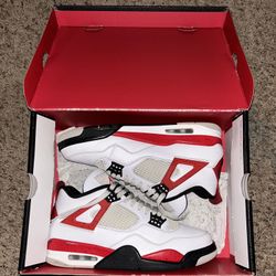 Jordan 4 White/Fire Red-Black