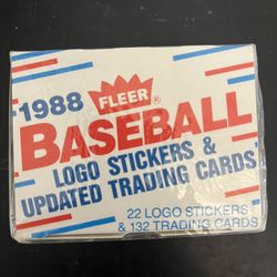 1988 Fleer MLB Baseball Logo Stickers & Updated Trading Cards Set