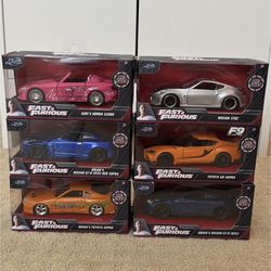 Jada Fast & Furious Cars – S2000, Supra, GT-R, 370Z, GR Supra 