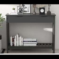 Black Wood Entryway Table w/ Drawer