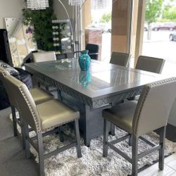 7 Pcs Dining Room Set Dining Table 4 Chairs and Bench Bankston