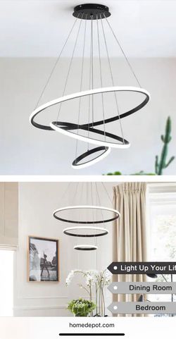 LED Chandelier Height Adjustable Hanging Circular Pendant Light