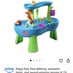 Step2 Rain Showers Splash Pond Water Table, Kids Water and Sand Activity Sensory Playset, Summer Outdoor Toys, 13 Piece Water Toy Accessories, For Tod