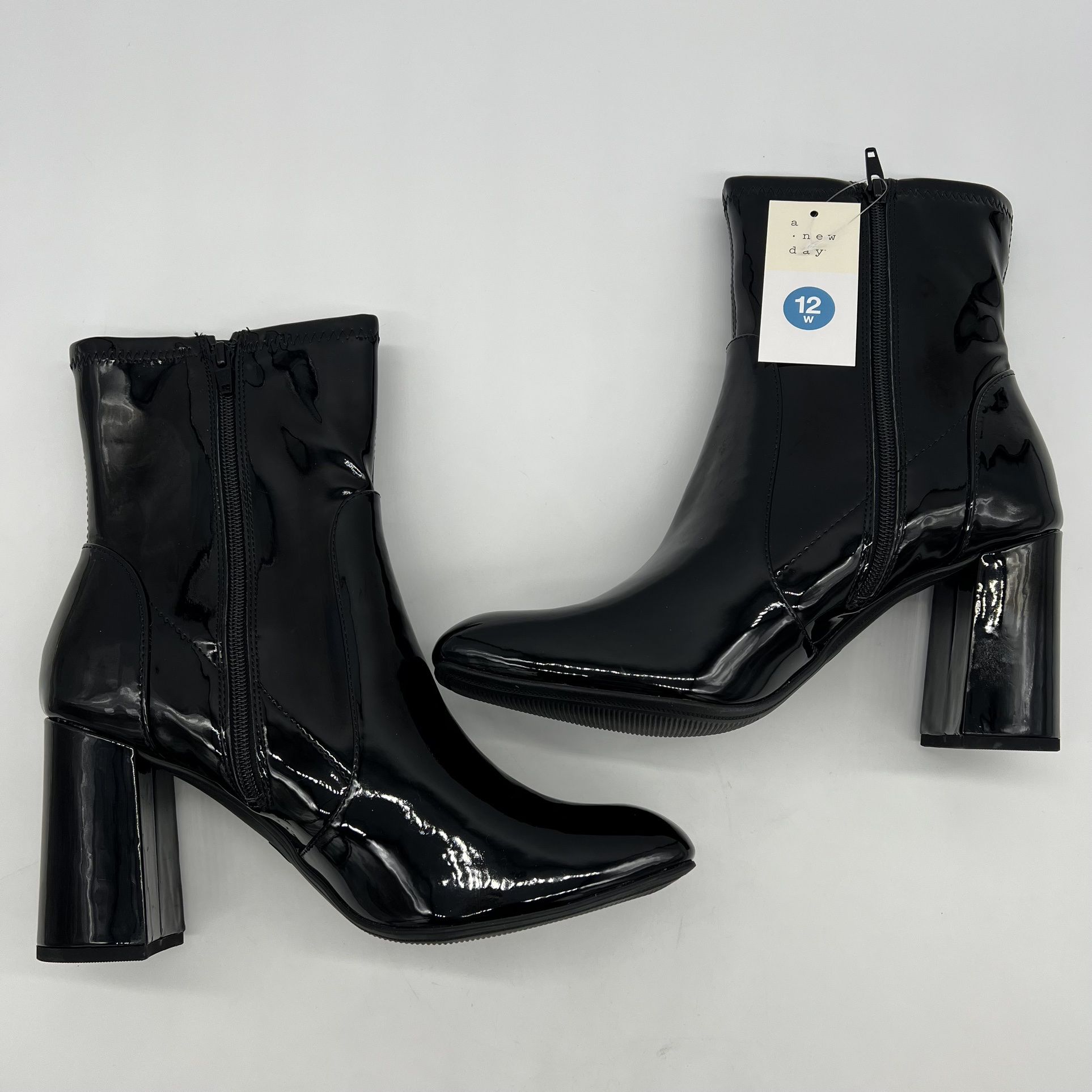 NWT Black Patent Leather Womens Boots 3.75” Heel Memory Foam for Sale Mentor, OH OfferUp