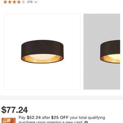 (30) For The Installation)Orme 12 Inch Light Balck / Gold Led Flush Mount