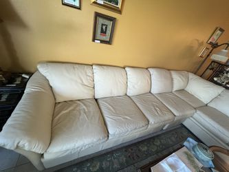 Soft Italian Leather Couch 129 x 83 with two foot rests