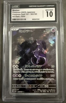 CGC 10 GEM MINT Japanese Pokemon 2023 Mewtwo AR 183/165 Art Rare Pokemn 151 SV2a