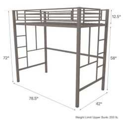 Please read everything!  Twin Metal Loft Bed