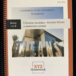 CSUF college algebra Math 115B XYZ homework