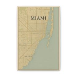 Miami Canvas Map 8x12