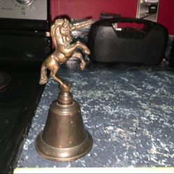 Vintage solid brass seiden Bell Rearing Figurine Mythical unicorn