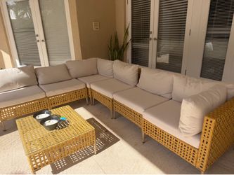 Modern Outdoor Sectional Patio Set with Coffee Table