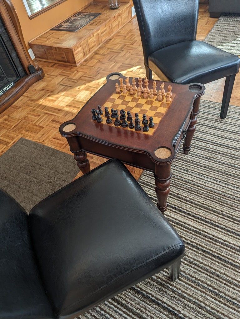 Chess Table With 2 Chairs