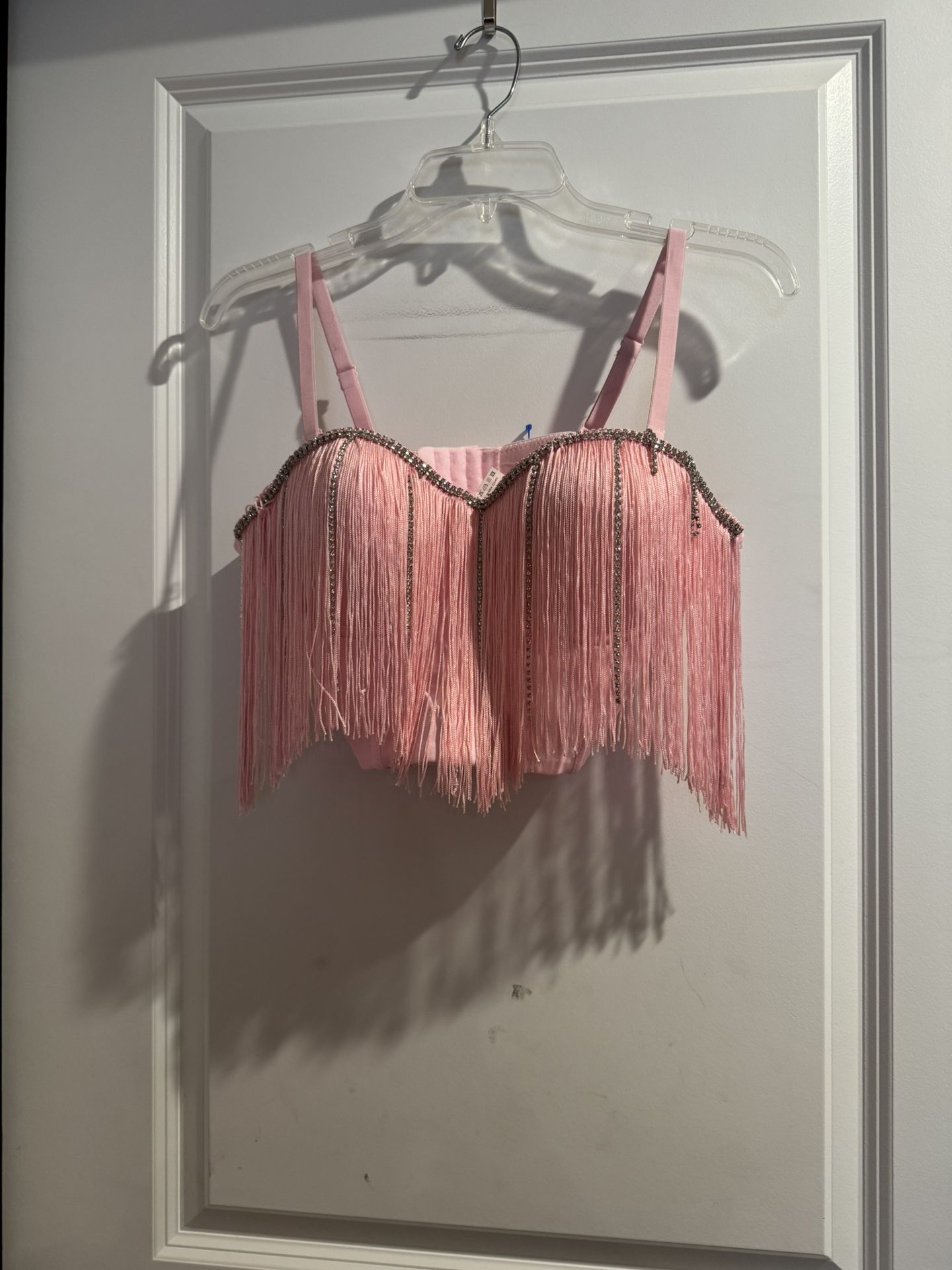 Pink Fringe Women's Top Size L