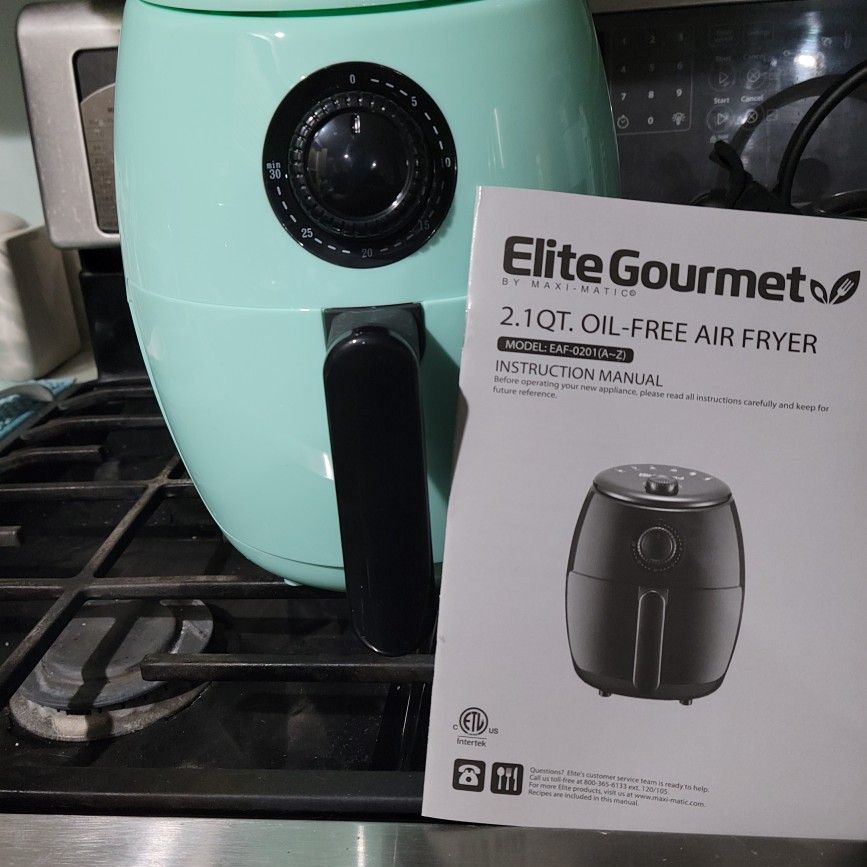 Elite 2.1qt Personal Air Fryer Blue/Gray
