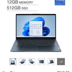 Lenovo IdeaPad 5 15.6" Touchscreen Laptop - 12th Gen Intel Core i7-1255U