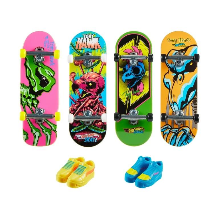 4 BOARDS & 2 PAIR OF KICKS | TONY HAWK NEON BONES | MATTEL HOT WHEELS SKATE | NEW IN BOX | FACTORY SEALED