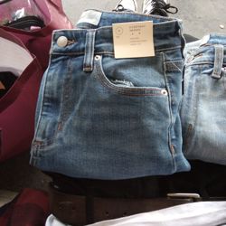 Two Pairs Of Women's jeans Size 8 And 6 And One Pair Of Levi's 501 Shorts Size 33